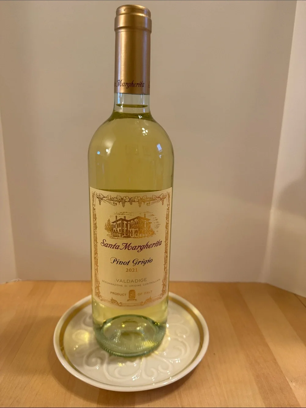 Vintage Lenox Seville Collection porcelain ivory wine coaster/ash tray w/22k